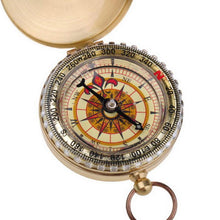 Load image into Gallery viewer, Camping Hiking compass Portable Brass Pocket Golden Navigation for Outdoor Activities Pointing Guide