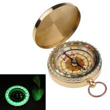 Load image into Gallery viewer, Camping Hiking compass Portable Brass Pocket Golden Navigation for Outdoor Activities Pointing Guide