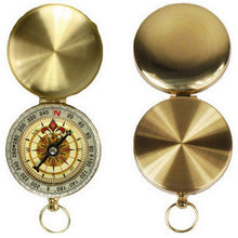 Load image into Gallery viewer, Camping Hiking compass Portable Brass Pocket Golden Navigation for Outdoor Activities Pointing Guide