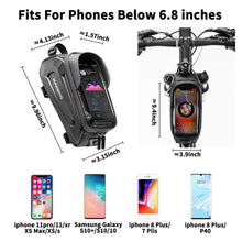 Load image into Gallery viewer, ROCKBROS Bicycle Bag; Waterproof; Touch Screen Cycling; Top Front Frame; 6.5 Phone Case