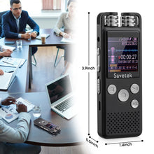Load image into Gallery viewer, Professional Voice Activated Digital Audio Voice Recorder 8GB 16GB 32G USB Pen Non-Stop 80hr Recording PCM Support TF-Card