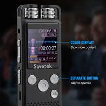 Load image into Gallery viewer, Professional Voice Activated Digital Audio Voice Recorder 8GB 16GB 32G USB Pen Non-Stop 80hr Recording PCM Support TF-Card