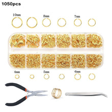 Load image into Gallery viewer, Alloy Accessories Jewelry Findings Set Jewelry Making Tools Copper Wire Open Jump Rings Earring Hook Jewelry Making Supplies Kit