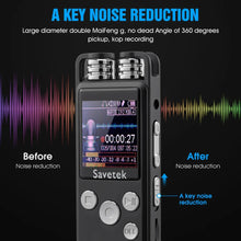 Load image into Gallery viewer, Professional Voice Activated Digital Audio Voice Recorder 8GB 16GB 32G USB Pen Non-Stop 80hr Recording PCM Support TF-Card