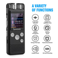 Load image into Gallery viewer, Professional Voice Activated Digital Audio Voice Recorder 8GB 16GB 32G USB Pen Non-Stop 80hr Recording PCM Support TF-Card