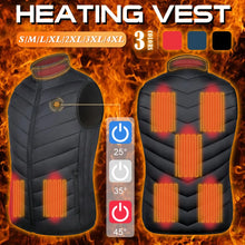 Load image into Gallery viewer, 17PCS Areas Heated Vest Jacket USB Men Winter Electrically Heated Thermal Waistcoat for Hunting Hiking Warm Hunting Jacket
