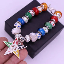 Load image into Gallery viewer, Double Nose New Design Young Greek Sorority Order of Eastern Star OES Beads Bracelets Masonic Freemason  Jewelry
