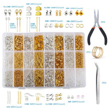 Load image into Gallery viewer, Alloy Accessories Jewelry Findings Set Jewelry Making Tools Copper Wire Open Jump Rings Earring Hook Jewelry Making Supplies Kit