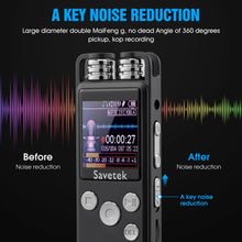 Load image into Gallery viewer, Professional Voice Activated Digital Audio Voice Recorder 8GB 16GB 32G USB Pen Non-Stop 80hr Recording PCM Support TF-Card