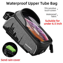 Load image into Gallery viewer, ROCKBROS Bicycle Bag; Waterproof; Touch Screen Cycling; Top Front Frame; 6.5 Phone Case