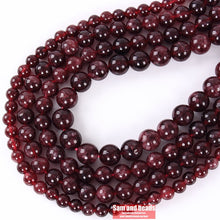 Load image into Gallery viewer, Natural Dark Red Garnet Quartz Round Loose Beads; Jewelry Making 4/6/8/10mm
