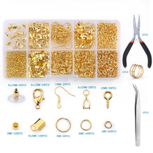Load image into Gallery viewer, Alloy Accessories Jewelry Findings Set Jewelry Making Tools Copper Wire Open Jump Rings Earring Hook Jewelry Making Supplies Kit