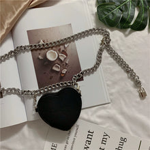 Load image into Gallery viewer, INS Heart Iron Chain Mini Waist Bag Punk Metal Waist Chain Korean Style Detachable Belt Small Bag Decoration Fashion