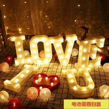 Load image into Gallery viewer, Qixi Confession Valentine's Day Birthday Surprise Proposal Led Letter Lamp Romantic Room Layout Bedroom Decoration Props