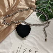 Load image into Gallery viewer, INS Heart Iron Chain Mini Waist Bag Punk Metal Waist Chain Korean Style Detachable Belt Small Bag Decoration Fashion