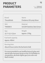 Load image into Gallery viewer, Thous Winds Firedance Oil Lamp Stove Portable Outdoor Camping Lantern Emotion Retro Lights for Picnic Backpack Camping Supplies