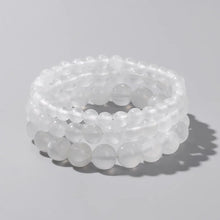Load image into Gallery viewer, 6/8/10MM Gypsum Stone Stretch Bracelet White Natural Selenite Gypsum Stone Bead Bracelet Healing Jewelry Gift For Women Girls