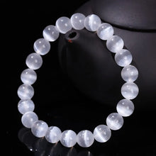 Load image into Gallery viewer, JD Natural White Selenite Stone Bead Bracelet Women Men 100% Real Gypsum Round Stone 6 8 10mm Stretch Bangles Mineral Yoga Gift