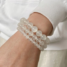 Load image into Gallery viewer, 6/8/10MM Gypsum Stone Stretch Bracelet White Natural Selenite Gypsum Stone Bead Bracelet Healing Jewelry Gift For Women Girls
