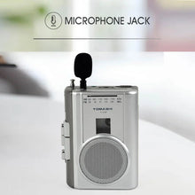 Load image into Gallery viewer, Walkman Cassette Recorder Tape Player FM AM Radio w/ Built-in Speaker, Microphone, Headphone Jack
