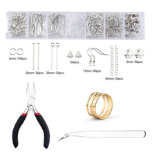 Load image into Gallery viewer, Alloy Accessories Jewelry Findings Set Jewelry Making Tools Copper Wire Open Jump Rings Earring Hook Jewelry Making Supplies Kit