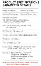 Load image into Gallery viewer, Thous Winds CNC 4-8 Person Family Camping Tent Outdoor Emotional Camp Tent 20D Ripstop Nylon Both Side Silicon Lightweight Tents