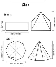 Load image into Gallery viewer, Flame-retardant Pyramid Hot Tent Outdoor Camping Waterproof Teepee Tent 1 Person Tipi Tent Winter Stove Tent with Snow Skirt