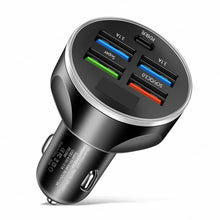 Load image into Gallery viewer, 4usb PD 250W Car Charger Type C Fast Charging Auto Mobile Phone Adapter For iPhone Samsung Huawei Xiaomi QC 3.0