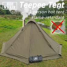 Load image into Gallery viewer, Flame-retardant Pyramid Hot Tent Outdoor Camping Waterproof Teepee Tent 1 Person Tipi Tent Winter Stove Tent with Snow Skirt