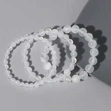 Load image into Gallery viewer, 6/8/10MM Gypsum Stone Stretch Bracelet White Natural Selenite Gypsum Stone Bead Bracelet Healing Jewelry Gift For Women Girls