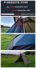 Load image into Gallery viewer, Flame-retardant Pyramid Hot Tent Outdoor Camping Waterproof Teepee Tent 1 Person Tipi Tent Winter Stove Tent with Snow Skirt