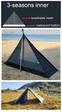 Load image into Gallery viewer, Flame-retardant Pyramid Hot Tent Outdoor Camping Waterproof Teepee Tent 1 Person Tipi Tent Winter Stove Tent with Snow Skirt