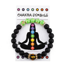 Load image into Gallery viewer, 7 Chakra Bracelet with Meaning Card; Natural Crystal Healing; Yoga Meditation Bracelet Gift