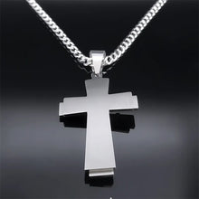Load image into Gallery viewer, Jesus Cross Necklace; Stainless Steel Chain; Crucifix Religious N2343S05
