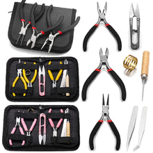 Load image into Gallery viewer, 1 Pack Jewelry Making Supplies Kits with Jewelry Pliers Jump Ring Opener Awl Thread Scissors for Jewelry Repair Jewelry Making