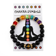 Load image into Gallery viewer, 7 Chakra Bracelet with Meaning Card; Natural Crystal Healing; Yoga Meditation Bracelet Gift