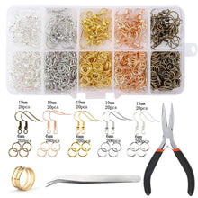 Load image into Gallery viewer, Alloy Accessories Jewelry Findings Set Jewelry Making Tools Copper Wire Open Jump Rings Earring Hook Jewelry Making Supplies Kit