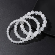 Load image into Gallery viewer, 6/8/10MM Gypsum Stone Stretch Bracelet White Natural Selenite Gypsum Stone Bead Bracelet Healing Jewelry Gift For Women Girls