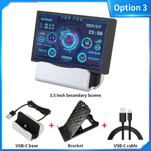 Load image into Gallery viewer, 3.5 / 5 Inch IPS Type-C Secondary Screen Mini Computer USB Display CPU GPU RAM HDD Monitor Freely AIDA64 with Holder Metal Case