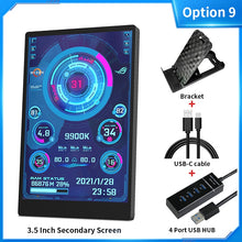 Load image into Gallery viewer, 3.5 / 5 Inch IPS Type-C Secondary Screen Mini Computer USB Display CPU GPU RAM HDD Monitor Freely AIDA64 with Holder Metal Case