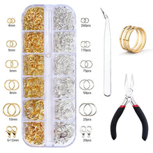 Load image into Gallery viewer, Alloy Accessories Jewelry Findings Set Jewelry Making Tools Copper Wire Open Jump Rings Earring Hook Jewelry Making Supplies Kit