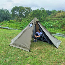 Load image into Gallery viewer, Flame-retardant Pyramid Hot Tent Outdoor Camping Waterproof Teepee Tent 1 Person Tipi Tent Winter Stove Tent with Snow Skirt