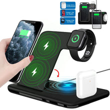 Load image into Gallery viewer, 15W Qi Fast Wireless Charger Stand For iPhone 11 XR X 8 Apple Watch 4 in 1 Foldable Charging Dock Station