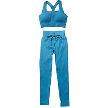 Load image into Gallery viewer, Seamless Workout Yoga Set SportHigh Waist Leggings Crop Top Athletic Outfits For Women Sportswear Sports Bra Running Shorts Sets