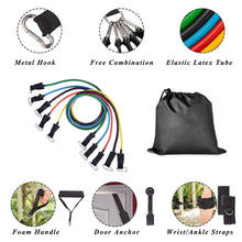 Load image into Gallery viewer, 11PCS Resistance Band Set Exercise; Handle Door Anchor Straps for Fitness