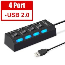 Load image into Gallery viewer, USB 3.0 Hub USB Hub 3.0 Multi USB Splitter 3 Hab Use Power Adapter 4/7 Port Multiple Expander 2.0 USB3 Hub with Switch for PC