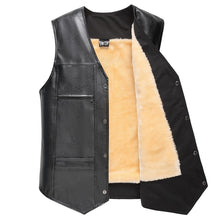 Load image into Gallery viewer, Men's PU Leather Fleece Vest; Large Sizes