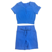 Load image into Gallery viewer, Seamless Workout Yoga Set SportHigh Waist Leggings Crop Top Athletic Outfits For Women Sportswear Sports Bra Running Shorts Sets