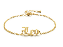 Load image into Gallery viewer, New product retro twelve constellation anklet real gold plating clavicle chain stainless steel anklet female