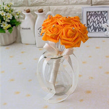 Load image into Gallery viewer, New Arrival 20 Colors Flower Wedding Bouquet with Ribbon Handmade Artificial Crystals Handle Bridal Bouquet Buque de Noiva